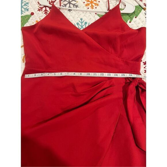 BCBGeneration Red Womens Sleeveless Mini Wrap Dress Size 14 - Picture 10 of 15